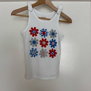 Jumping Beans White Tank Top with Floral Pattern